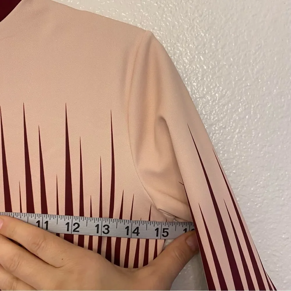 WEISSMAN Balera Dance Burgundy red Fierce Long Sleeve Leotard PL10477 MA
